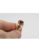 14 كارت من الذهب الأصفر الروبين خاتم أسلوب فينتاج vrc135y